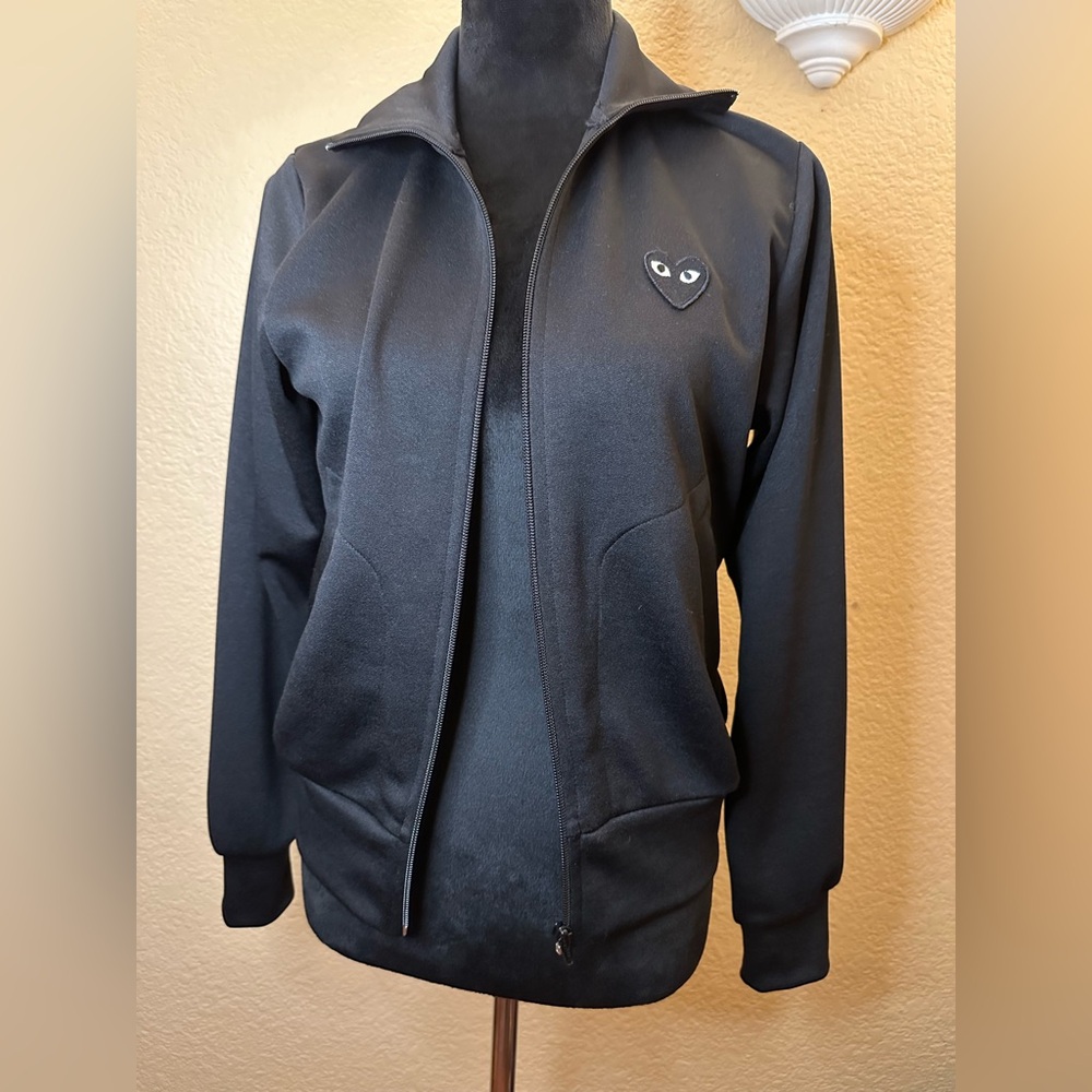 Comme des Garcons Black Bomber Jacket with Ribbed Details